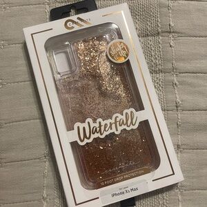 iPhone XS Max Case-Mate Gold Glitter Waterfall Phone Case